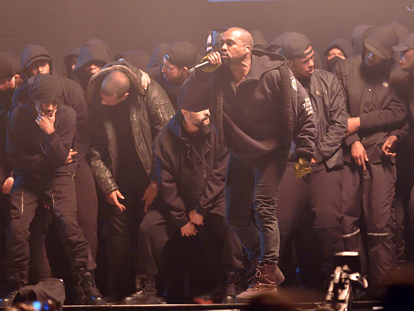 Kanye West performs at the BRIT Awards 2015 at The O2 Arena on February 25, 2015 in London, England. (Photo by Karwai Tang/WireImage)