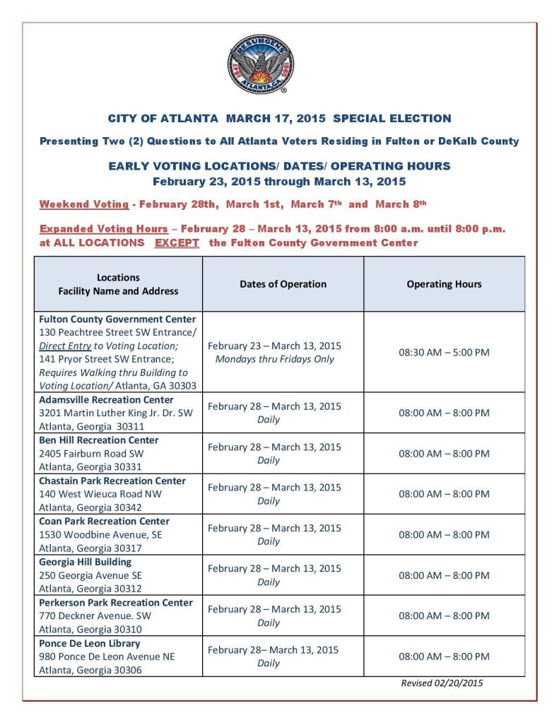 Renew Atlanta 2015 Infrastructure Bond Special Election