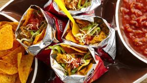 Cheesy Enchilada Walking Tacos