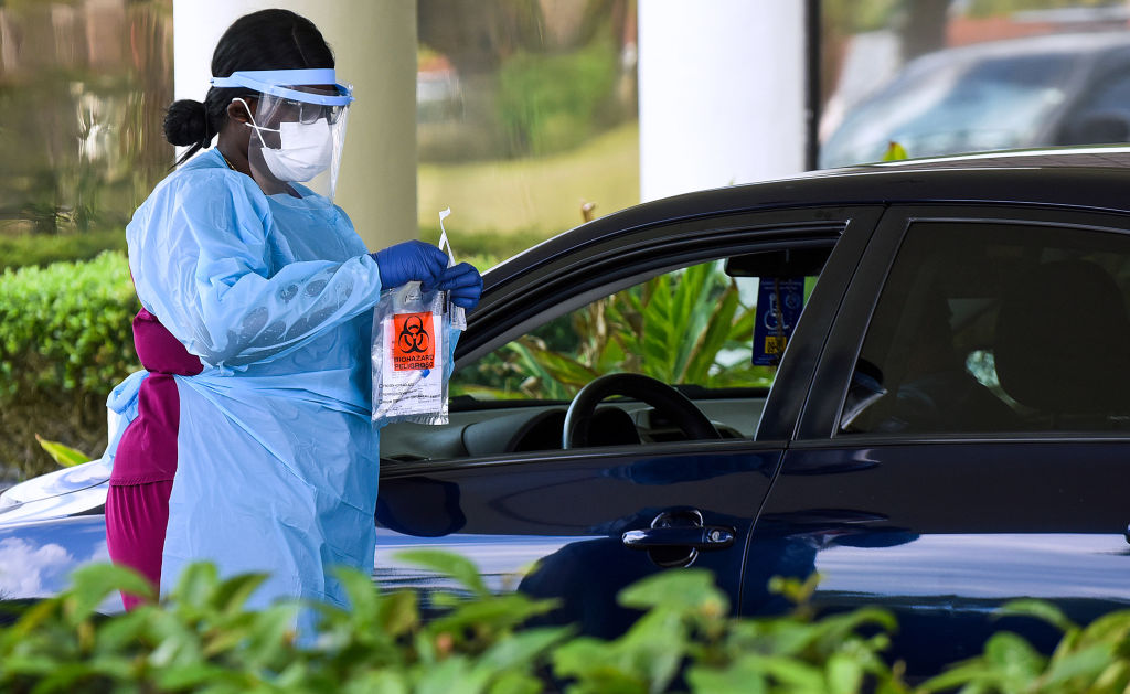 COVID-19 coronavirus drive-thru testing center in Melbourne, FL, United States