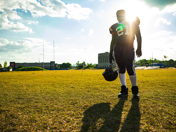 Junior Football player during game