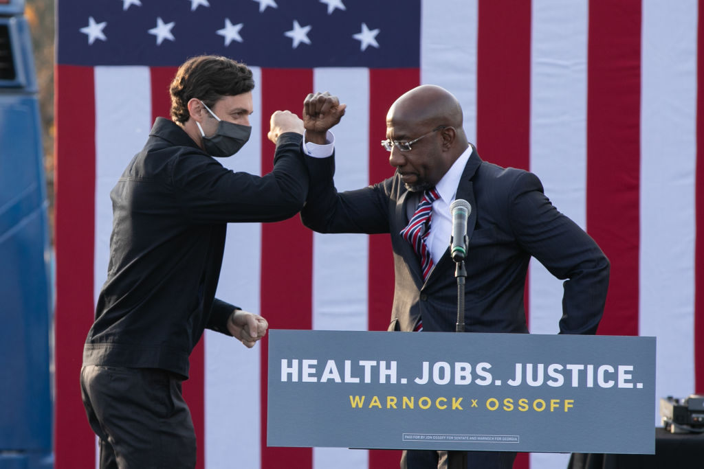 Senate Candidates Warnock And Ossoff Hold Get Out The Vote Rally For Runoff Election