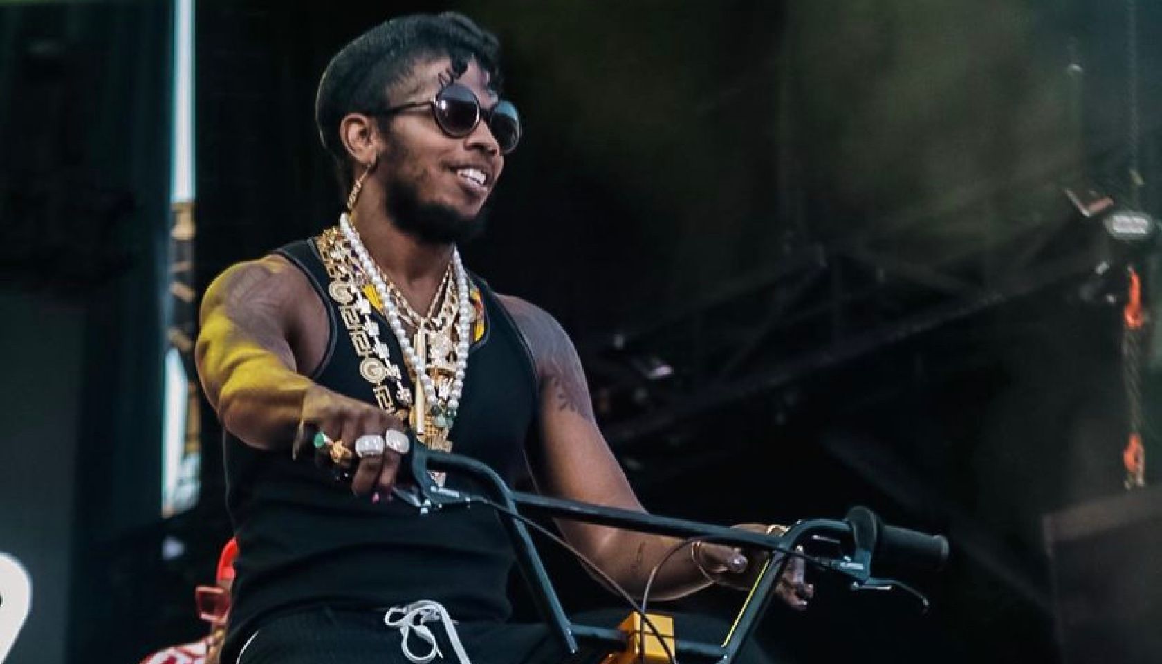Trinidad James brings his bike on the Birthday Bash ATL stage