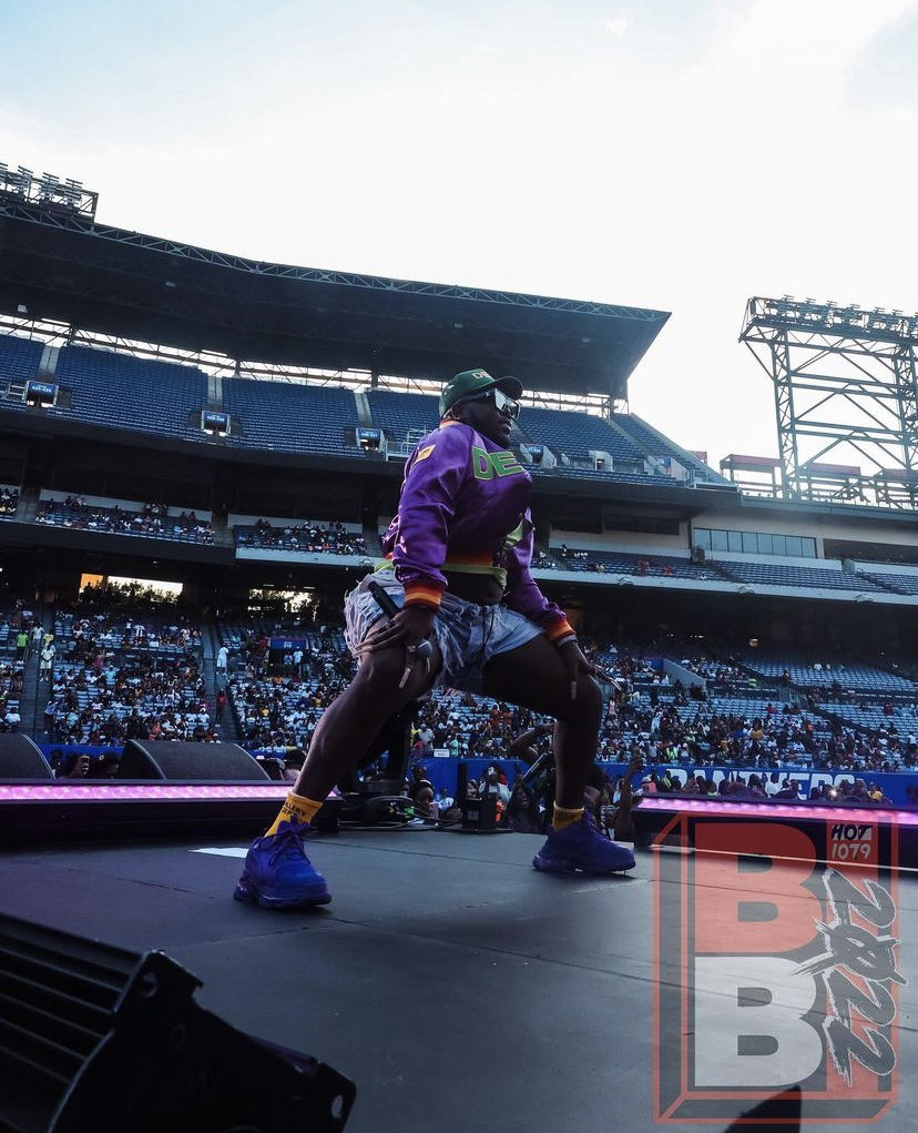 Saucy Santana dancing on the Birthday Bash ATL stage