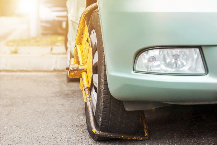 Block on Car Wheel by Wheel Lock