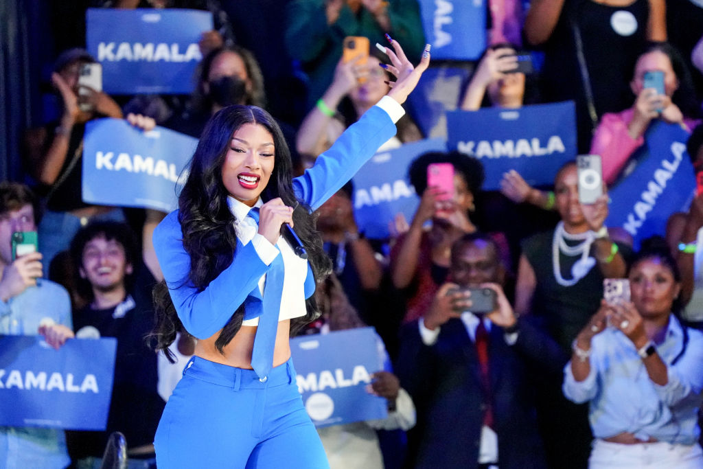 Megan Thee Stallion Attends Kamala Harris Campaign Rally In Atlanta